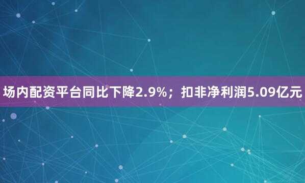 场内配资平台同比下降2.9%；扣非净利润5.09亿元