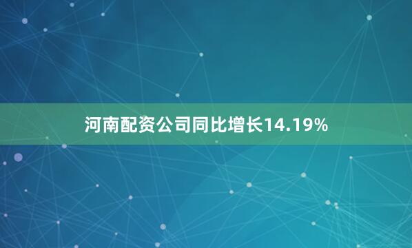 河南配资公司同比增长14.19%